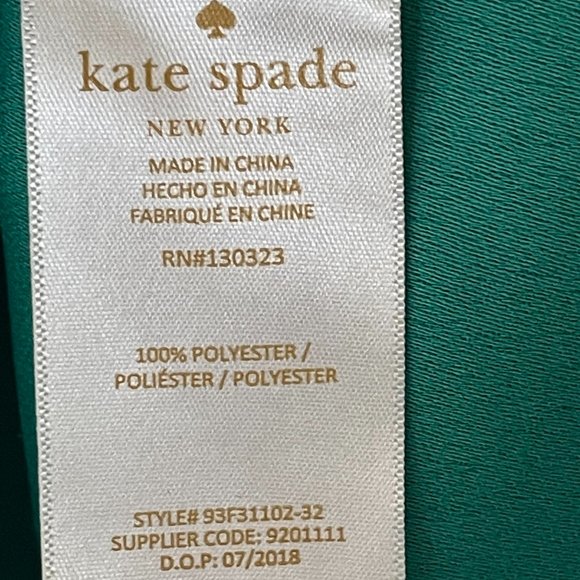 Kate Spade New York Women's Green Open Shoulder Top Size 10 - Picture 4 of 6